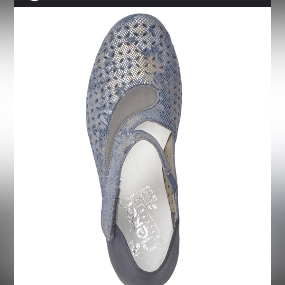Rieker Blue Gold Leather Mirjam Shoes